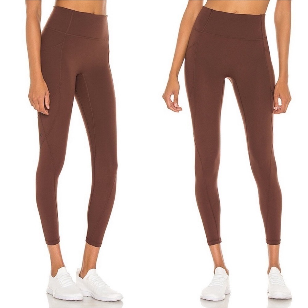 Bandier Le Ore Lucca High Rise Pocket Leggings Truffle Brown